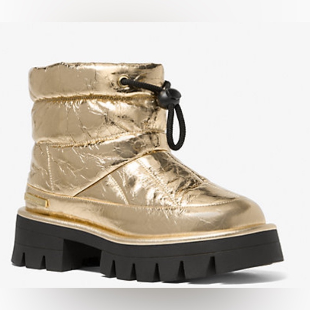 Michael Kors Barton Metallic Leather Winter Boots Size U.S. 9